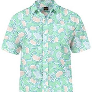 Men's Tropical Crab Hawaiian Button Down Shirt - M